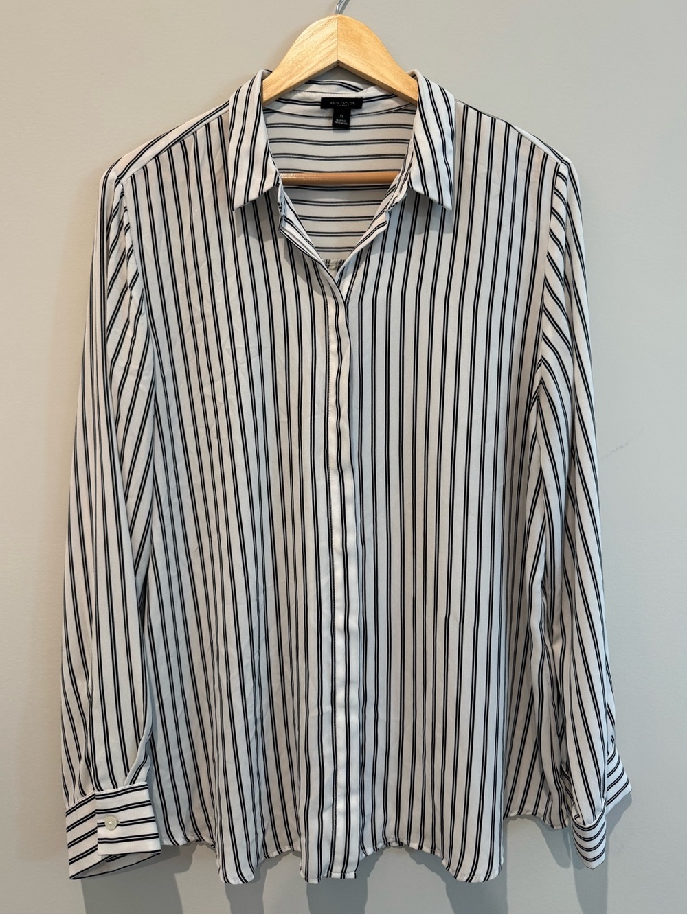Banana Republic White Shirt with Black Stripes, XL